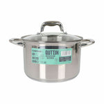 Pentola con Coperchio di Vetro Quttin Caesar Acciaio ø 22 x 14,5 cm (4 Unità) - Augustea Shop