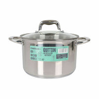 Pentola con Coperchio di Vetro Quttin Caesar Acciaio ø 22 x 14,5 cm (4 Unità) - Augustea Shop
