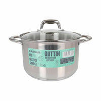Pentola con Coperchio di Vetro Quttin Caesar Acciaio ø 24 x 15,5 cm (4 Unità) - Augustea Shop
