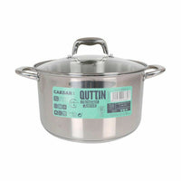 Pentola con Coperchio di Vetro Quttin Caesar Acciaio ø 26 x 15,5 cm (2 Unità) - Augustea Shop