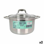 Pentola con Coperchio di Vetro Quttin Caesar Acciaio ø 26 x 15,5 cm (2 Unità) - Augustea Shop