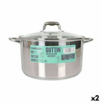 Pentola con Coperchio di Vetro Quttin Caesar Acciaio ø 30 x 17,5 cm (2 Unità) - Augustea Shop