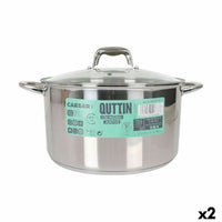 Pentola con Coperchio di Vetro Quttin Caesar Acciaio ø 30 x 17,5 cm (2 Unità) - Augustea Shop