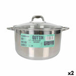 Pentola con Coperchio di Vetro Quttin Caesar Acciaio ø 32 x 18,5 cm (2 Unità) - Augustea Shop