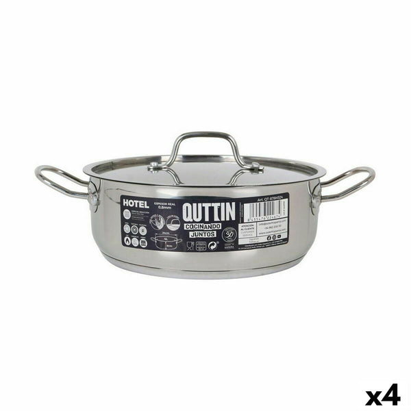 Casseruola con coperchio Quttin Hotel Acciaio ø 24 x 9 cm (4 Unità) - Augustea Shop