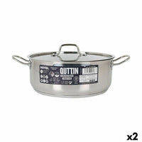 Casseruola con coperchio Quttin Hotel Acciaio Ø 28 x 11 cm (2 Unità) - Augustea Shop