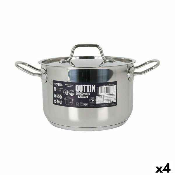 Pentola con Coperchio Quttin Hotel Acciaio ø 20 x 13 cm (4 Unità) - Augustea Shop