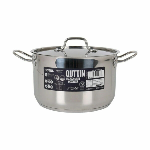 Pentola con Coperchio Quttin Hotel Acciaio ø 24 x 15 cm (2 Unità) - Augustea Shop
