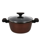 Casseruola con coperchio in vetro Quttin Sahara Alluminio Forgiato Marrone 34 x 21 x 11 cm (4 Unità) - Augustea Shop