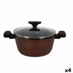 Casseruola con coperchio in vetro Quttin Sahara Alluminio Forgiato Marrone 34 x 21 x 11 cm (4 Unità) - Augustea Shop