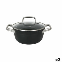 Casseruola con coperchio in vetro Quttin Spiral Alluminio Forgiato Ø 20 cm (2 Unità) - Augustea Shop