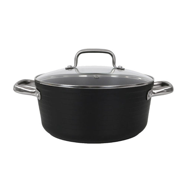 Casseruola con coperchio in vetro Quttin Spiral Ø 24 cm Alluminio Forgiato (2 Unità) - Augustea Shop