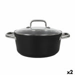 Casseruola con coperchio in vetro Quttin Spiral Ø 24 cm Alluminio Forgiato (2 Unità) - Augustea Shop