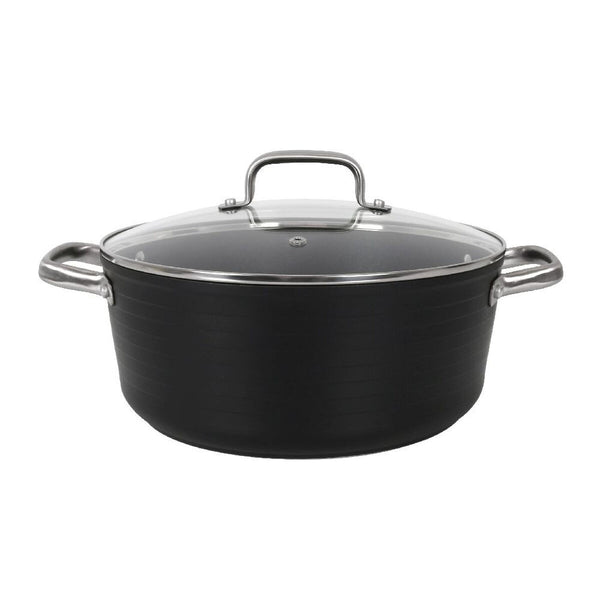 Casseruola con coperchio in vetro Quttin Spiral Ø 28 cm Alluminio Forgiato (2 Unità) - Augustea Shop