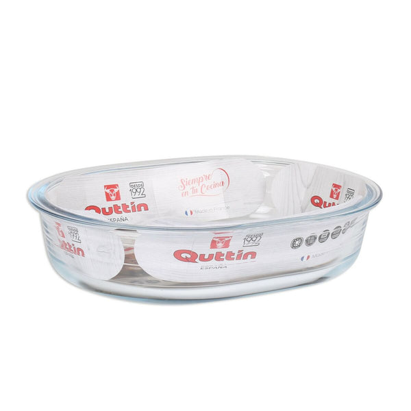 Pirofila da Forno Quttin   Vetro Ovale 1,5 L 23,7 x 18,8 cm (6 Unità) - Augustea Shop