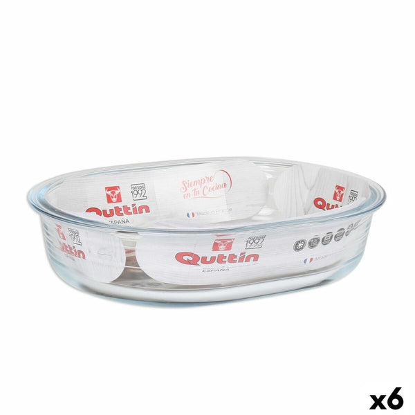 Pirofila da Forno Quttin   Vetro Ovale 1,5 L 23,7 x 18,8 cm (6 Unità) - Augustea Shop