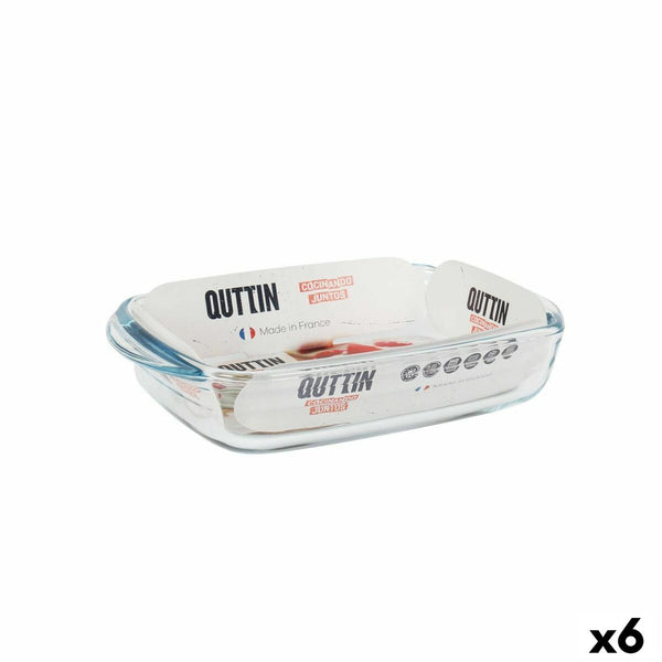Pirofila da Forno Quttin   Vetro Rettangolare 950 ml 22,8 x 14,9 x 4,5 cm (6 Unità) - Augustea Shop