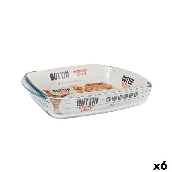 Pirofila da Forno Quttin   Vetro Rettangolare 1,9 L 28 x 19,9 x 5 cm (6 Unità) - Augustea Shop
