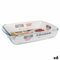 Pirofila da Forno Quttin   Trasparente Vetro Rettangolare 5 L 40,2 x 26,4 x 7 cm (6 Unità) - Augustea Shop