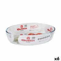 Pirofila da Forno Quttin   Vetro Ovale 1,8 L 26,2 x 17,8 x 6,1 cm (6 Unità) - Augustea Shop
