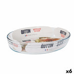 Pirofila da Forno Quttin   Trasparente Vetro Ovale 3,4 L 35,1 x 24,1 x 6,5 cm (6 Unità) - Augustea Shop