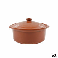 Teglia Azofra Argilla cotta 24,5 x 23 x 16,7 cm Con coperchio (3 Unità) - Augustea Shop