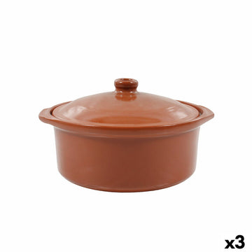 Teglia Azofra Argilla cotta 24,5 x 23 x 16,7 cm Con coperchio (3 Unità)