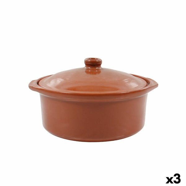Teglia Azofra Argilla cotta 24,5 x 23 x 16,7 cm Con coperchio (3 Unità) - Augustea Shop