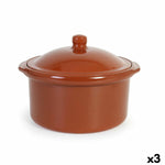 Pentola con Coperchio Azofra Argilla cotta 30,5 x 28 x 21 cm (3 Unità) - Augustea Shop