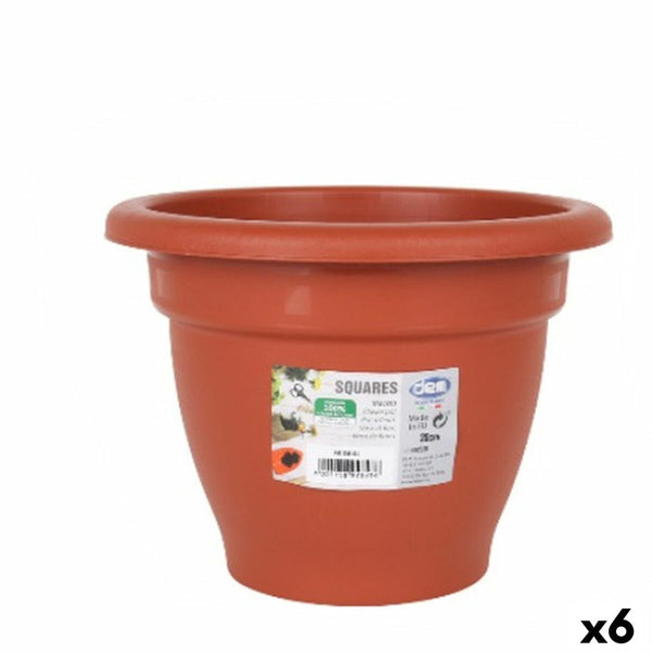 Vaso Dem Squares Rotonda Marrone 20 x 20 x 15 cm (6 Unità) - Augustea Shop