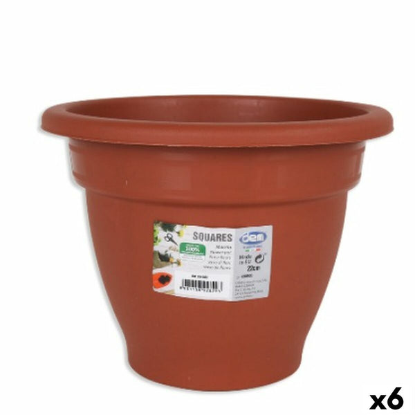 Vaso Dem Squares Rotonda Marrone 22 x 17 cm (6 Unità) - Augustea Shop