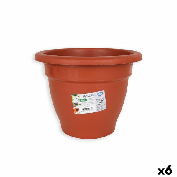 Vaso Dem Squares Rotonda Marrone 25 x 25 x 19 cm (6 Unità) - Augustea Shop