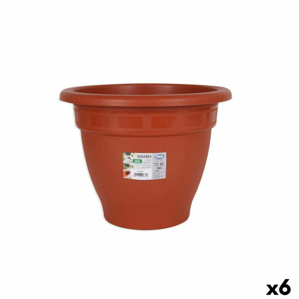 Vaso Dem Squares Rotonda Marrone 30 x 30 x 23,5 cm (6 Unità) - Augustea Shop