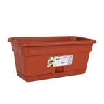 Vaso da Balcone con Piatto Dem Squares Rettangolare Marrone 40 x 20 cm (12 Unità) - Augustea Shop