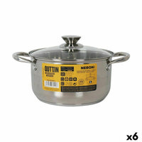 Casseruola con coperchio in vetro Quttin New Neron Acciaio 32 x 23,5 x 12,8 cm (6 Unità) - Augustea Shop