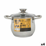 Pentola con Coperchio di Vetro Quttin New Neron Acciaio 17,5 x 13,2 cm (4 Unità) - Augustea Shop