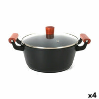 Casseruola con coperchio in vetro Quttin Doha 34 X 24 X 13 CM (4 Unità) - Augustea Shop