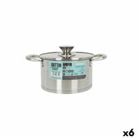 Pentola con Coperchio di Vetro Quttin Hermes Acciaio 2,8 L (6 Unità) - Augustea Shop
