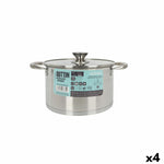 Pentola con Coperchio di Vetro Quttin Hermes Acciaio 4 L (4 Unità) - Augustea Shop