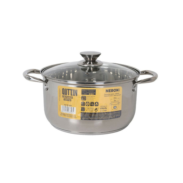 Pentola con Coperchio di Vetro Quttin New neron Acciaio 10 L (4 Unità) - Augustea Shop