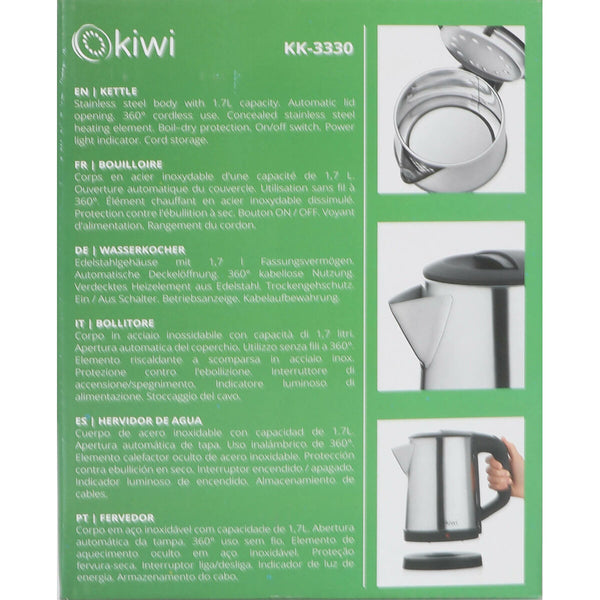 Bollitore Kiwi Acciaio 1800 W 1,7 L (4 Unità) - Augustea Shop