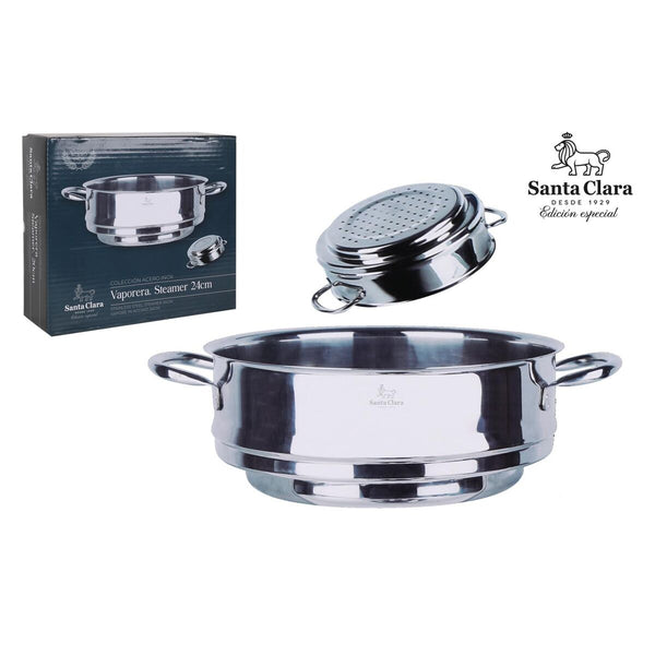 Vaporiera con Casseruola Santa Clara Santa clara Ø 25,7 x 34 x 9,5 cm (2 Unità) - Augustea Shop