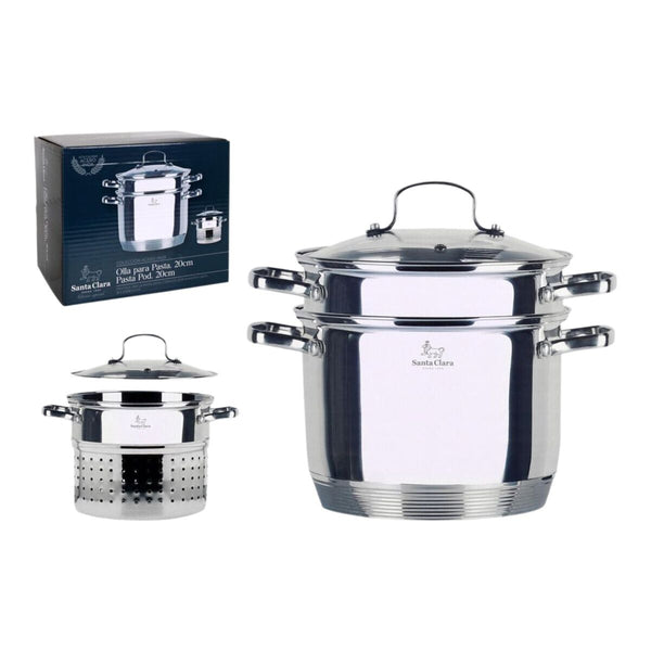 Pentola con Coperchio Santa Clara Santa clara 4,5 L Ø 22 x 30 x 19,5 cm (2 Unità) - Augustea Shop