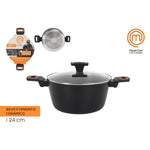 Casseruola con coperchio MasterChef 24 cm 2,5 mm (4 Unità) - Augustea Shop