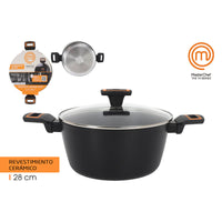 Casseruola con coperchio MasterChef 28 cm 2,5 mm (4 Unità) - Augustea Shop