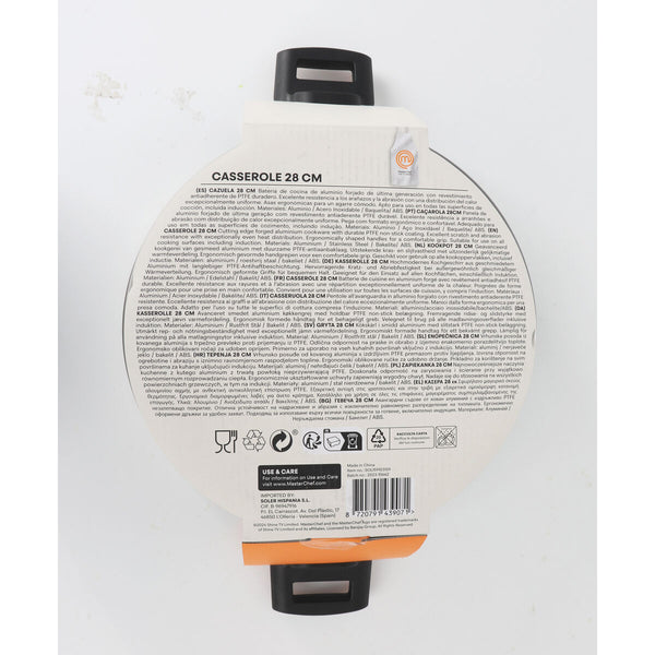Casseruola con coperchio MasterChef 28 cm 2,5 mm (4 Unità) - Augustea Shop