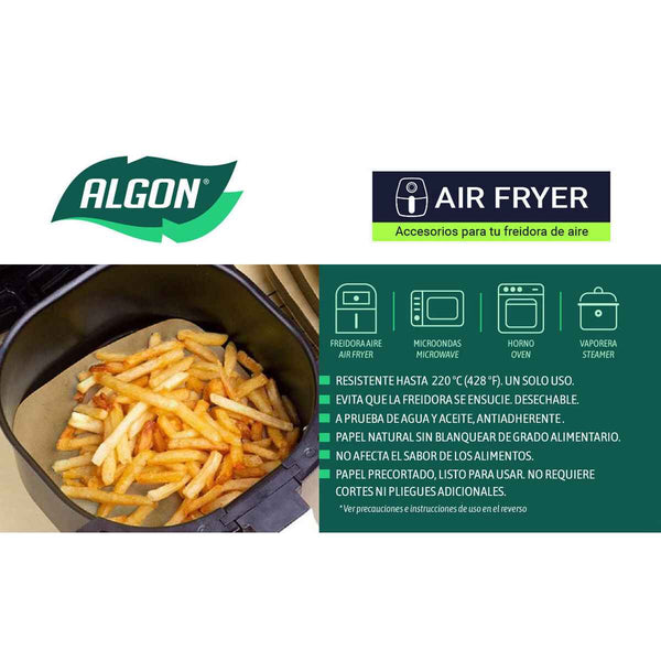 Carta per friggitrice ad aria Inde 20 cm (24 Unità)