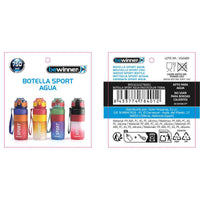 Bottiglia d'acqua Bewinner Multicolore 0,75 L 7,6 x 27,5 cm (12 Unità)