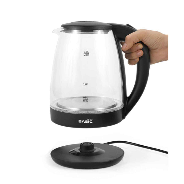 Bollitore Basic Home Nero Trasparente Vetro 1500 W 2 L (6 Unità)