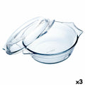 Pirofila da Forno Ô Cuisine Ocuisine Vidrio Trasparente Vetro 21,5 x 18 x 8,5 cm Con coperchio (3 Unità)